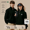 LACOSTE法国鳄鱼男女同款25秋冬新款时尚半拉链套头卫衣|SH2735 031/黑色 M
