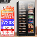 百凯伦（BAIKAILUN）双门红酒柜恒温酒柜超薄嵌入式保湿风冷无霜大容量冰吧双温双控家用客厅别墅茶叶饮料多功能冷藏柜 2米【双温】红酒+冰吧 121瓶 薄款