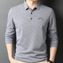 THOM BKDINR高端男士POLO衫纯棉柔软透气商务休闲翻领刺绣经典百搭polo打底衫 灰色 2XL 【建议155-175斤】