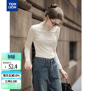 唐狮（TonLion）2026春秋新款打底衫女可外穿半高领净色肌理针织打底衫高级感内搭