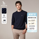 哈吉斯（HAZZYS）男装 针织男毛衣简约素净休闲圆领羊毛衫男ABYZD0CCX23
