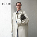 edition风衣外套女秋季新款衬衫领长款休闲风衣外套EBE3TRC008 K01矿灰色 XS