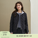 纤莉秀【葫芦裥保暖锁温连帽棉服】大码女装百搭外套胖mm冬装新款5245 黑色 3XL