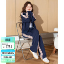 唐狮（TonLion）2026春秋新款女短款外套阔腿长裤两件套休闲运动套装