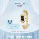 Darwin Core黛文珂小金玉镶钻满天星复古小方女表黑金高级感生日送女朋友礼物