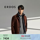 ERDOS 翻领保暖外套商务休闲单排扣男毛呢大衣 可可棕 170/92A/M