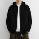 2026潮牌高档连帽针织开衫男士连帽针织开衫春夏季青年休闲宽松 黑色 XL 【建议体重130-150斤】