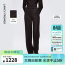 朗姿100羊毛高级感通勤风西装裤直筒职场百搭西裤冬季新款 深咖色 L