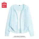 名创优品（MINISO）轻薄款外套女夏季2026新款宽松连帽上衣小个子雪花棉条纹开衫卫衣