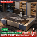 勤朗办公桌老板桌现代简约轻奢高级感总裁董事长领导办公室大班台高端 3.2米双柜+3.8米文件柜+老板椅