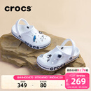 卡骆驰（CROCS）洞洞鞋贝雅卡骆班轻便耐磨一脚蹬休闲鞋|205089 白/深蓝-126 37 /38(230mm)