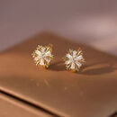 2026新款设计感耳环花朵耳扣女小巧精致气质百搭雪花时尚轻奢耳饰 爆闪雪花耳扣【送礼盒】