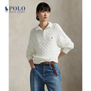 Polo Ralph Lauren 拉夫劳伦 女装 经典款宽松版绞花编结棉拉链针织衫 100-白色 S