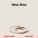 MiuMiu【礼物】缪缪女士Miu Gymnasium帆布运动鞋鞋子 淡褐色 36
