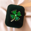 CHARM KNIFE幸运四叶草绿水晶胸针女精致胸花西装别针扣情人节生日礼物送女友 祖母绿水晶四叶草【高档礼盒】送女友生日礼物
