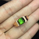 宥熙天然绿碧玺戒指 18k金镶嵌钻石