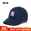 MLB韩国棒球帽2025新款LA帽子的鸭舌帽软顶夏小标CP66户外遮阳 藏青大标NY