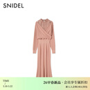 SNIDEL2026春夏新品甜美雪纺拼接露肩交叉针织连衣裙SWNO261316 粉色 均码 (F)