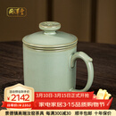 周泽堂 粉青汝窑办公杯 景德镇陶瓷茶杯高档男士女士办公室个人泡茶专用 阳纹办公杯380ml