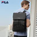 FILA 斐乐官方男士背包2026夏新款时尚休闲双肩包书包翻盖双肩包 正黑色-BK XS