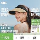 蕉下（beneunder）遮阳帽子草帽防晒帽女防紫外线太阳帽空顶帽黑胶BM562草藤棕