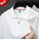 【简约高档款】春季新款男士丝光棉短袖POLO衫商务休闲上衣 白色 XL 【135-150斤】