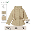 LACOSTE法国鳄鱼女装25秋冬新款菱形绗缝连帽棉服外套|BF2493 02S/奶咖色 M 38