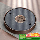 尚言坊天然乌金石茶盘家用圆形沥水式托盘储蓄水式小型轻奢高端干泡茶台