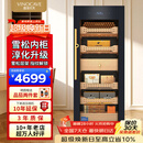 维诺卡夫（Vinocave）雪茄柜200L恒温恒湿养茄柜带指纹锁雪松木盒除氨保湿柜家用裸养远程展示柜 V5P