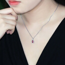 蔻诗哲 COASZE18K金镶嵌缅甸天然鸽血红宝石长方形 1克拉豪镶钻石项链国际双证 【模特展示】 1.06克拉