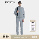 PORTS宝姿男装 秋季新品意大利复合面料立领双面穿夹棉马甲 黑＋灰色 S