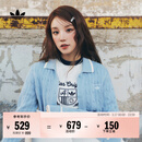 adidas宋雨琦同款经典复古针织开衫女秋冬阿迪达斯官方三叶草   粉蓝   S