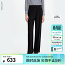 朗姿【大女主】朗姿高腰气质修身直筒商务通勤裤秋季新款长裤女 黑色2 M
