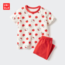 优衣库婴幼儿宝宝UT Sanrio快干睡衣/短袖起居服婴儿睡衣484425 13 玫红色 100