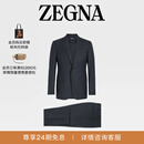 Zegna杰尼亚男装海军蓝15milmil15羊毛西装套装 海军蓝 56 (XL)