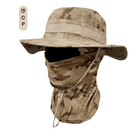 夏季迷彩战术奔尼帽套装多功能魔术头巾钓鱼帽渔夫帽防晒防护透气 美式荒漠【奔尼帽+鸟眼面罩】潮流之选