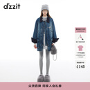 DZZIT地素棉服冬季灯芯绒复古时尚丹宁美学百搭上衣女 蓝色 M
