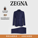 Zegna杰尼亚男装深蓝色15milmil15羊毛西装套装 深蓝色 56 (XL)