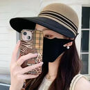 【2026新款高品质】加长帽檐网顶春夏时尚百搭遮阳户外旅游防晒帽 卡其色【帽子+防风绳】