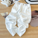 【垂感时髦】2026春夏新款高腰清冷小个子阔腿裤高腰白色阔腿裤女 白色【长裤】 XL 【建议115-125斤】