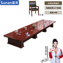 盛浪会议桌长方形油漆大型长条桌子会议室桌椅办公家具4米+14椅