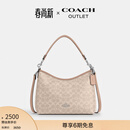 蔻驰（COACH）奥莱女士女包经典标志LAUREL 31号流浪包单肩包斜挎包腋下包礼物 SV/沙黄色/灰褐色