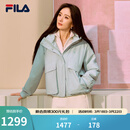 FILA 斐乐杨幂同款女士棉服2026春新款时尚休闲宽松保暖花苞连帽外套 海沁绿-GN M 165/84A/M