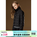 ELLE KIDS复古翻领秋冬女儿童棉服外套菱格绗棉休闲保暖轻薄棉衣厚上装