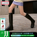 HUNTER【修饰腿型】户外露营女鞋Refined防水防滑高筒靴长筒靴网红女靴  哑光黑色/黑红色logo/BLK 39