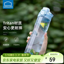 乐扣乐扣（LOCK&LOCK）人鱼线塑料运动水杯夏天便携水壶带刻度提手男女水杯子700ML蓝色