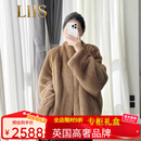 LIIS国际轻奢高档皮草进口天鹅绒整貂立领水貂皮草外套女貂皮 帕斯条色（正版足码衣长70） 进口短二紫金整貂 L 适合120-140斤