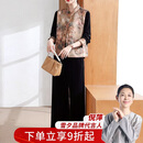 雪夕妈妈春装马甲套装2025新款今年流行的中老年女装洋气金丝绒三件套