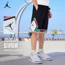 Jordan 耐克AJ童装男童短裤2026夏季中大童篮球裤儿童运动五分裤 正黑色