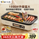 小熊（Bear）烤肉电烤盘烤肉锅家用轻烟烤串烤肉一体多功能锅不沾可拆电烧烤炉 DKL-Y15C1 